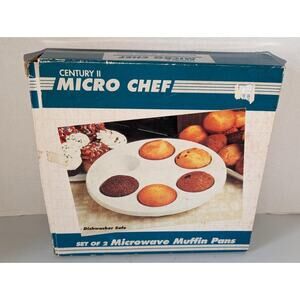 Set of 2 Microwave Muffin Pans Century II Micro Chef New Old Stock -1023